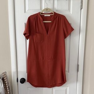 Rust Orange Short Sleeve Dress